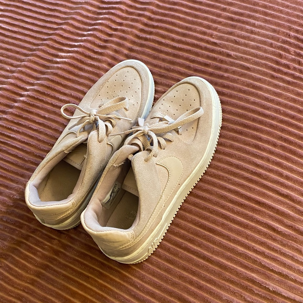Light Pink Suede Nike Air Force 1’s—size 7.5
